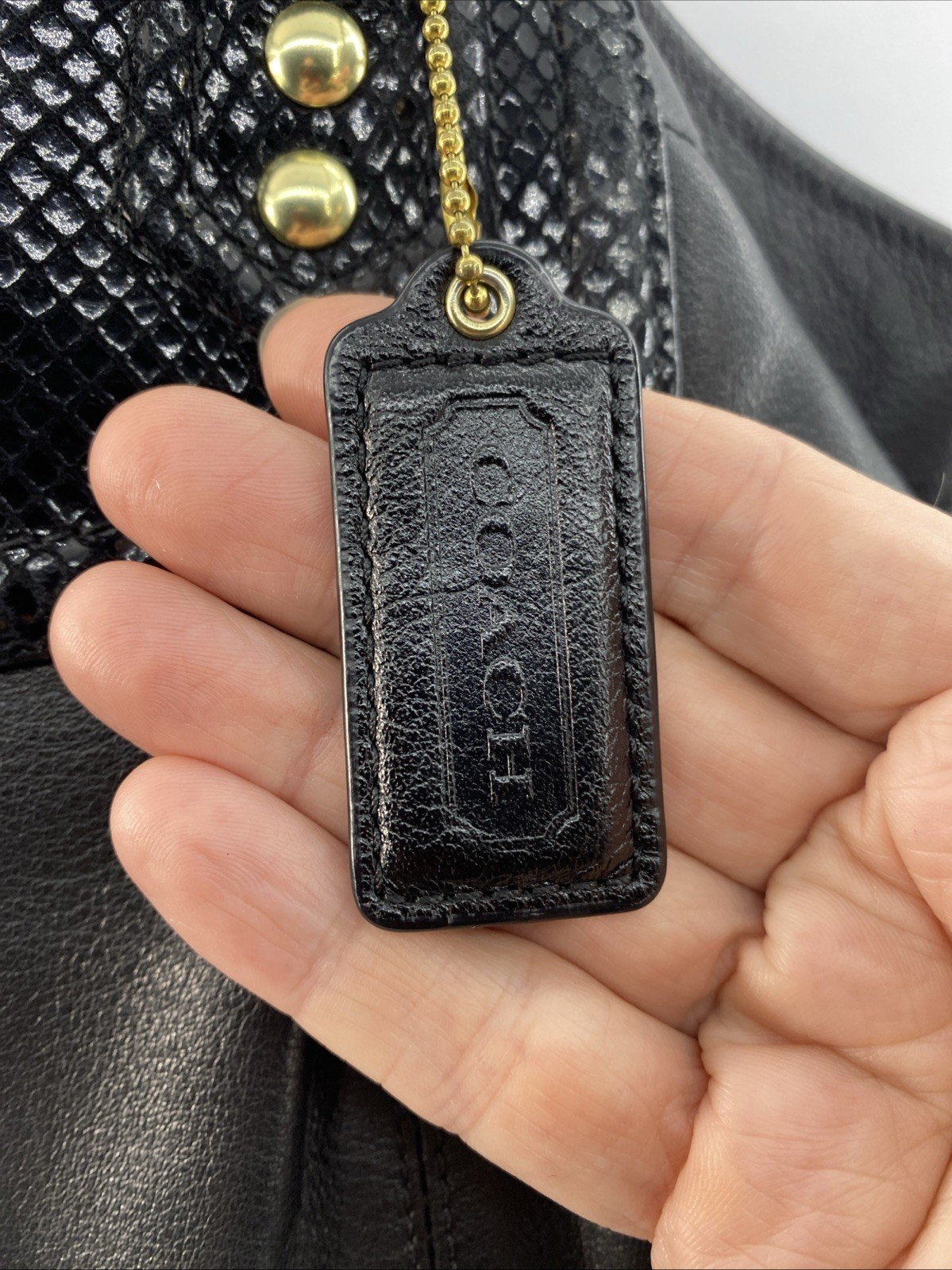 Coach Ashley Black Python Leather Satchel Shoulde… - image 4