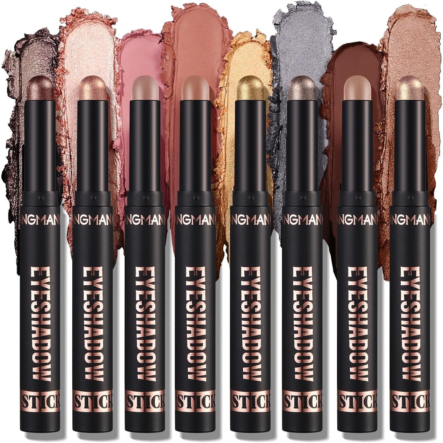 8PCS Eyeshadow Stick Set - Creamy Matte Shimmer Eye Shadow Pencil Crayon Highli