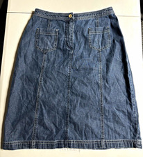 J. Jill Blue Denim Solid Cotton Button Pocket...