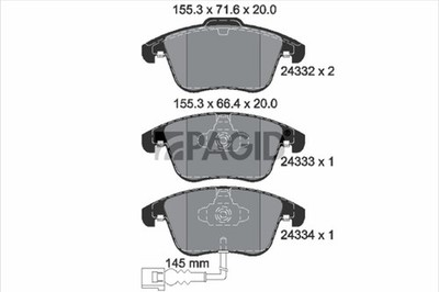 PAGID Bremsbelagsatz Scheibenbremse T1783N für VW TIGUAN SHARAN 7N1 7N2 VAN TSI