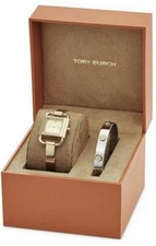 NWT TBW7257 Tory Burch Phipps Gold-Tone Bracelet Watch 22mm Gift Set
