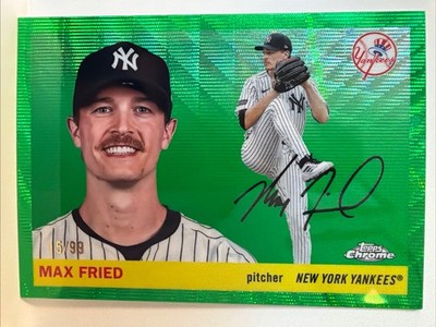 2025 Topps Chrome Platinum Max Fried Green Wave Refractor /99 Yankees #94