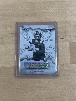 DJ Bordeaux 2025 Leaf Eclectic Football Signature Series 1/1 Printing Plate