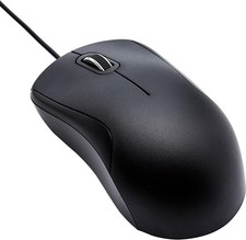 Amazon Basics 3-Button USB Wired Mouse w/ Precision Scroll Wheel, 1000 DPI