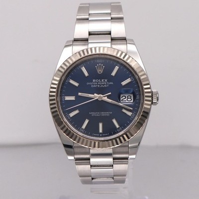 Rolex Datejust 41MM Blue Stick Dial Steel 18k Gold Automatic  2022 Watch 126334