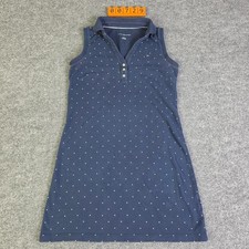 Tommy Hilfiger Women's Blue Polka Dot Sleeveless Polo Dress Size S