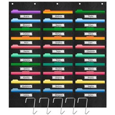 30 Pockets File Storage Pocket Chart Nametag Hanging Wall Organizer Room