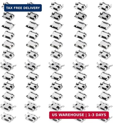 60 Pcs USB C Charger Port Replacement, 12 Models Type-C Female Socket Connector,