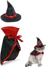 Pet Halloween Cloak Cosplay Vampire Cloak with Hat for Cat and Small Dogs, Pet H
