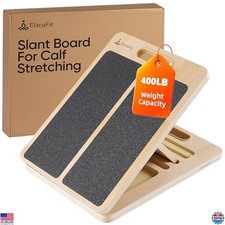 Premium Adjustable Slant Board - Portable Wooden Calf Stretcher for Flexibility