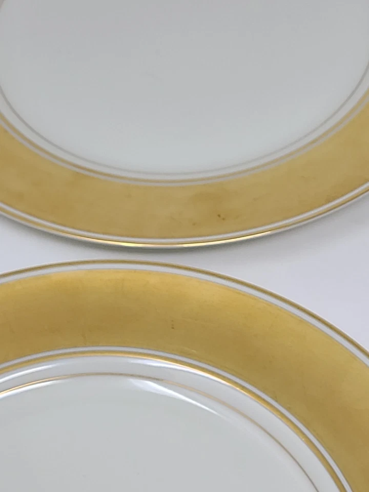 "Juego de 4 platos vintage Fitz & Floyd 10"" cargador de plato dorado Rondelet 1978" Foto 4 de 4