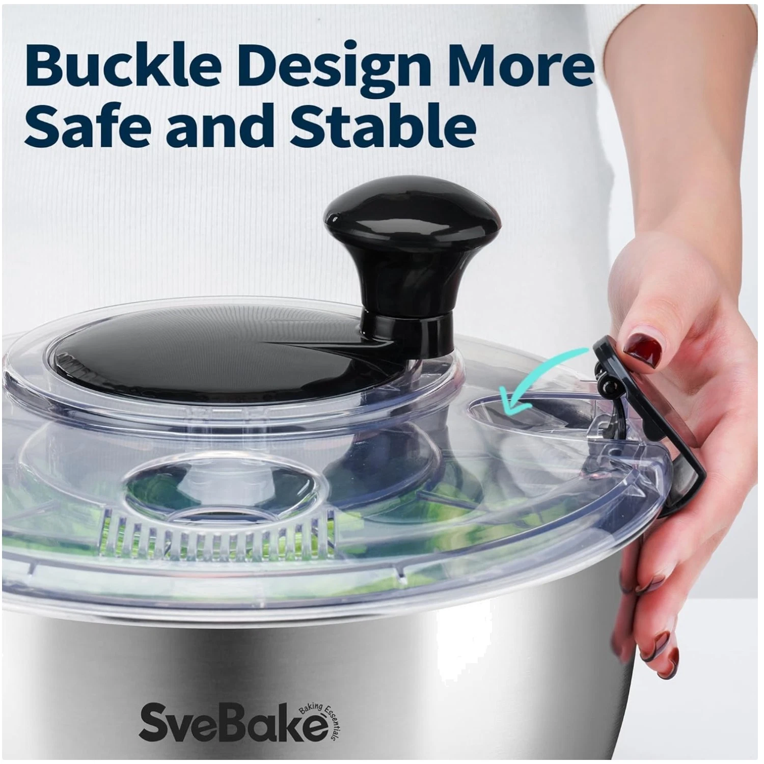 Salad Spinner with Crank Design - Stainless Steel, BPA-Free
Opens in a new window or tab