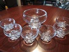 Servizio macedonia per 6 vetro intagliato vintage anni 70 CONDIZIONI OTTIME