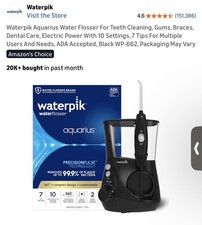 Waterpik Aquarius Water Flosser with 10 Settings, 7 Tips, WP-662 Black USED