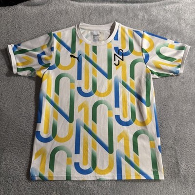 Neymar Jr Puma Soccer Jersey White Youth Sz M #10 NEYMAR JE