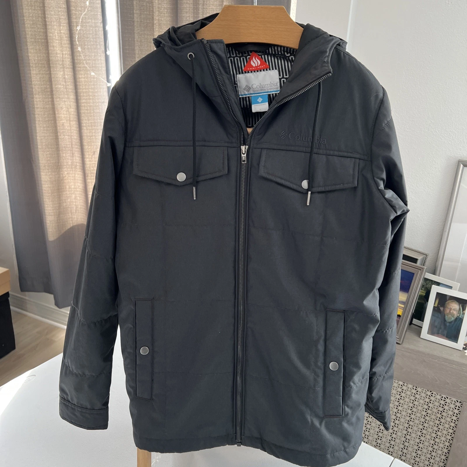 Columbia Tinline Trail Thermal Insulated Hood Zip Jacket Black Men Small