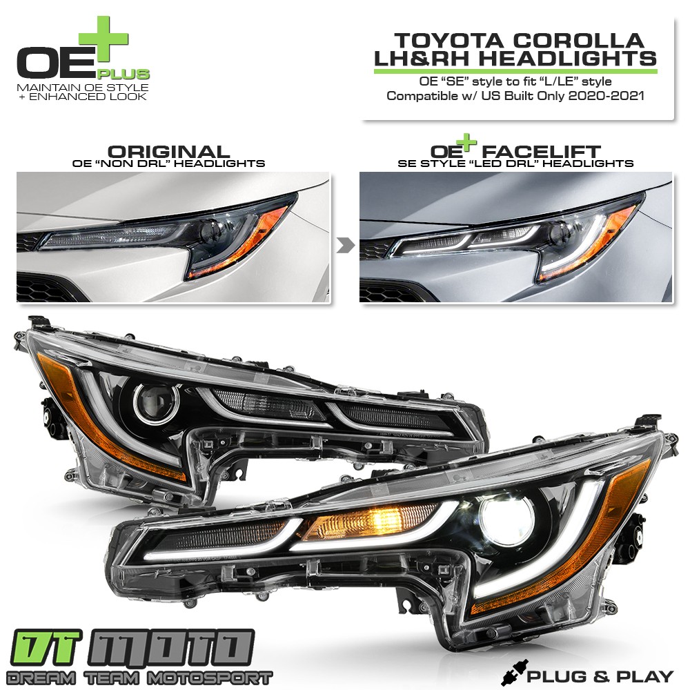 Specchietto Retrovisore Con Luce LED Sequenziale Girevole + Cover Nera Per Corolla Altis 09-13