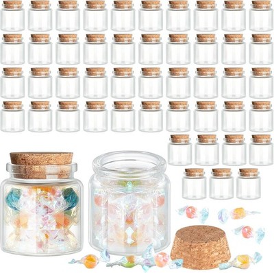 96 Pcs Small Glass Cork Bottles 50 ml/ 1.7 oz Small Glass Jars Spell Jars Clear
