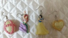 Disney Princess Earrings Set Ariel Snow White Hook Jewelry Used