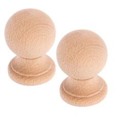  2pcs Bed Post Finials: 6 cm Ball Finial Tops Wooden Fence Topper Caps - Curtain