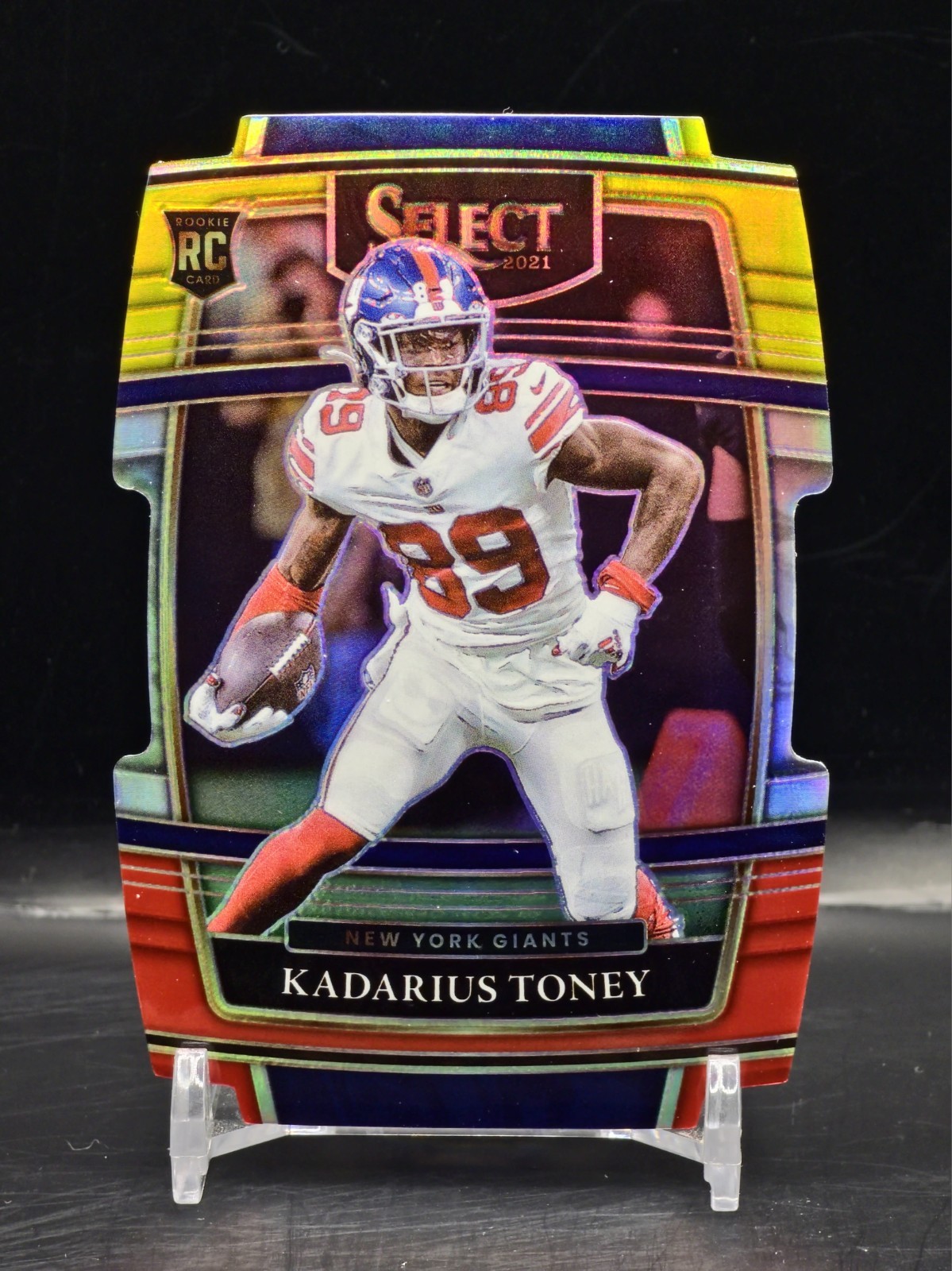 2021 Panini Select #52 Kadarius Toney Red & Yellow Prizm Die-Cut (RC)