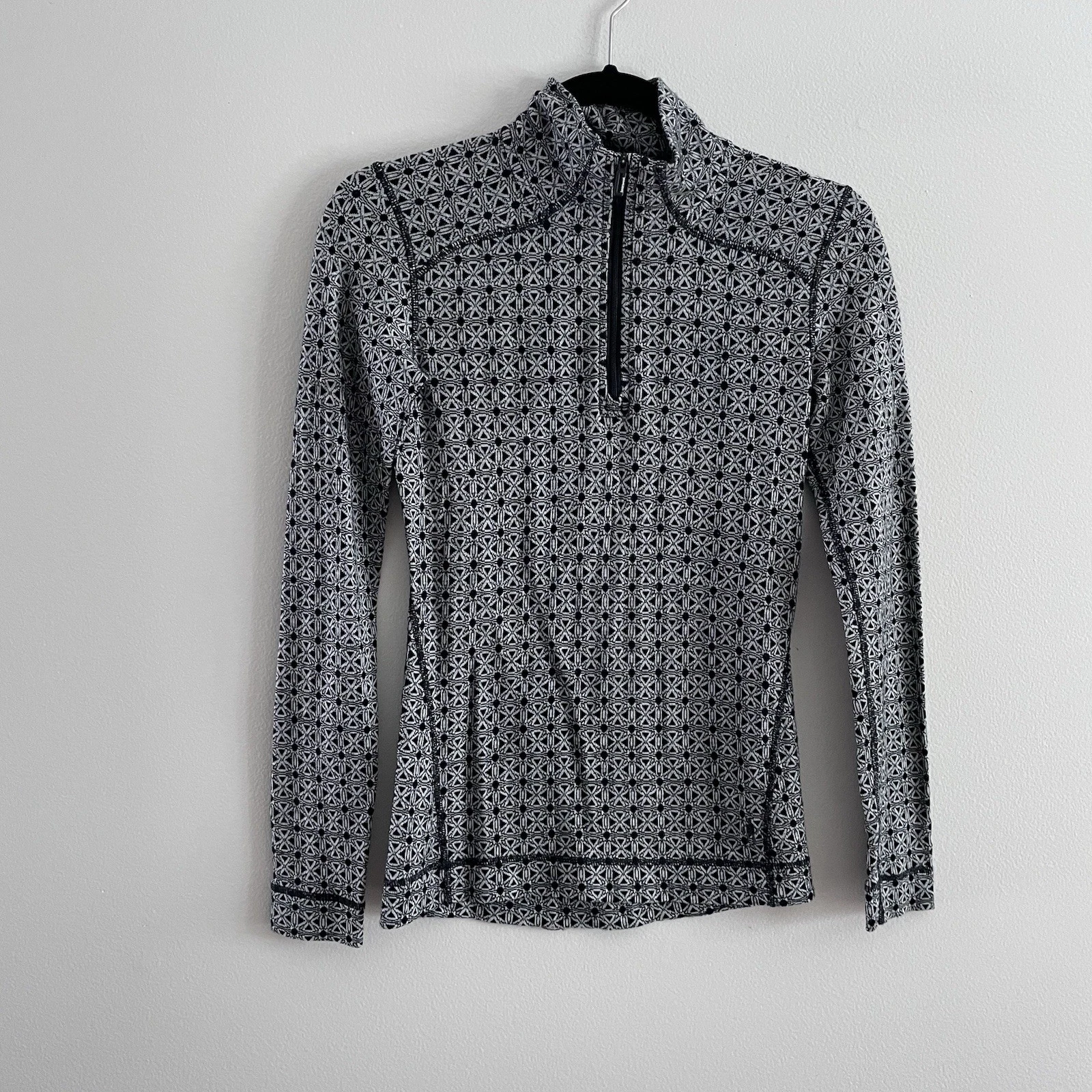 smartwool printed merino wool outdoor nts mid 250 zip turtleneck shirt