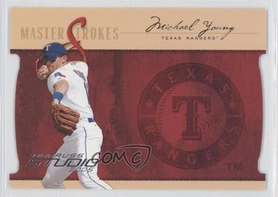 2005 Donruss Studio Masterstrokes Die-Cut 105/150 Michael Young #MS-13 0b5