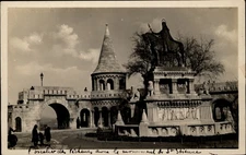RPPC Fisherman Bastion Budapest Hungary vintage postcard g768