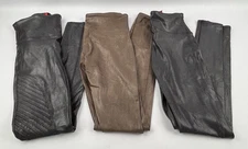Spanx Black and Brown Faux Leather High Waist Leggings Size Small Petite (x3)