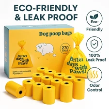 Dog Poop Bags Biodegradable 270 Count Leak Proof Thick Waste Bag for Dogs & Pets