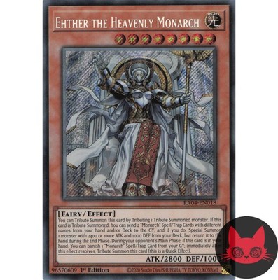 Yugioh Ehther the Heavenly Monarch RA04-EN018 Secret Rare 1st Edition NM