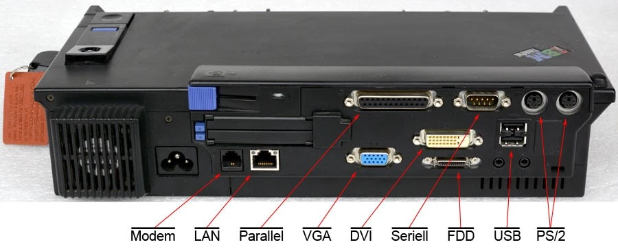 IBM THINKPAD 2631 DOCK 2000 MODEM LAN RS-232 LPT CD-ROM VGA DVI PS/2 3,5mm M1116 - Bild 3 von 4