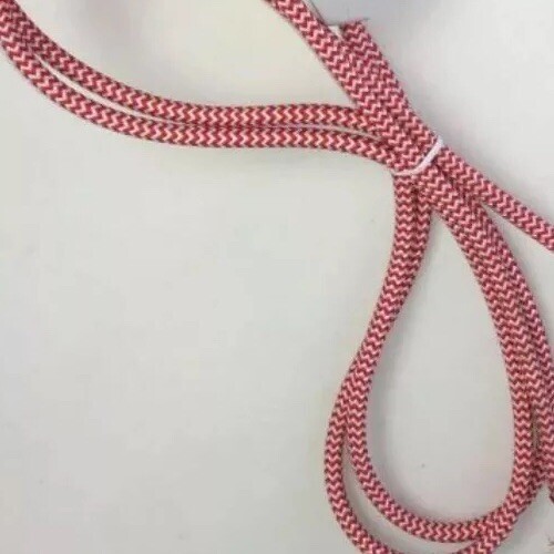 NEU ~ ROT & WEISS ZCKZACK Baumwolltuch bedeckt 2-Draht Kordel Vintage Industriedraht - Bild 2 von 3