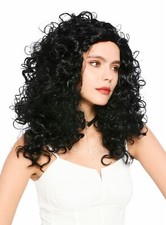 Perücke Damen Frauen lockig lang voluminös stark gelockt Latina schwarz wig