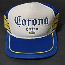 VINTAGE 90s Corona Extra Beer Trucker Adjustable Style Snap Back Hat Lime
