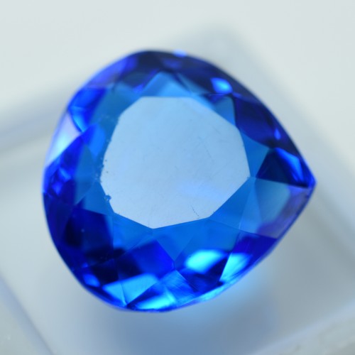 18.50 Ct Lab-Created Pear Ocean Blue Aquamarine Certified Loose Gemstone A++