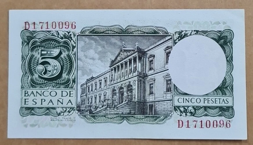 1954 SPAIN 5 PESETAS *MADRID* 'UNC'【P-146a】 - Image 2 of 4