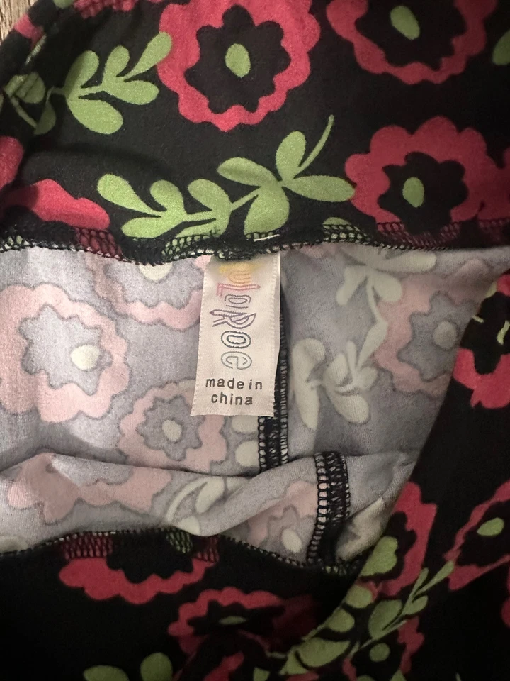 НОВЫЙ БЕЗ ЯРЛЫКОВ ЖЕНЩИН ОДИН РАЗМЕР LULAROE ЛЕГГИНСЫ ЧЕРНЫЙ РОЗОВЫЙ ЗЕЛЕНЫЙ ЦВЕТОК ПЕЧАТИ СОВЕРШЕННО НОВЫЙ - Изображение 4 из 4