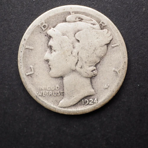 Photo of a 1924-P Mercury Dime from an eBay listing that sold on Jul 21, 2026
