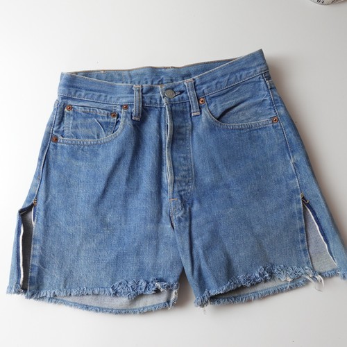 Vintage 60s Levi's Big E Redline Selvedge Denim Cut Off Shorts Jeans 27 Made USA - Picture 14 of 22