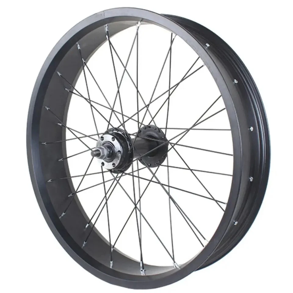 20 in Snow Bike Wheel Set Wide Rim ATV Fat Bike 36 Holes 80mm Width Disc Brake - Image 2 of 4
