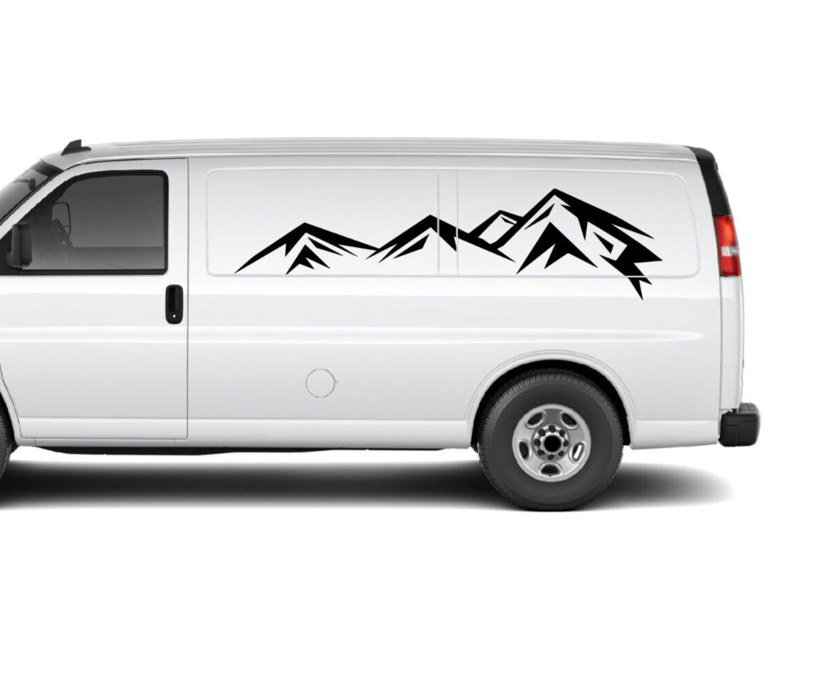 Mountains side decal sticker for GMC Savana vinyl van door kit
