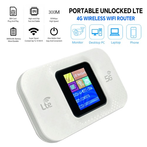 4G Wireless WiFi Router Trip PortableUnlocked LTE Mobile Broadband MIFI Hotspot - 第 15/19 張圖片
