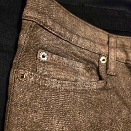 Ralph Lauren NWOT Women's High Rise Gold Metallic Jeans Size 16 W - Picture 5 of 9