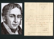 HELLENIST Paul Louis Courier autograph letter signed & mounted