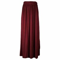Womens Ladies Celeb Fold Over Waist Full Length Jersey Gypsy Maxi Skirt 8-26