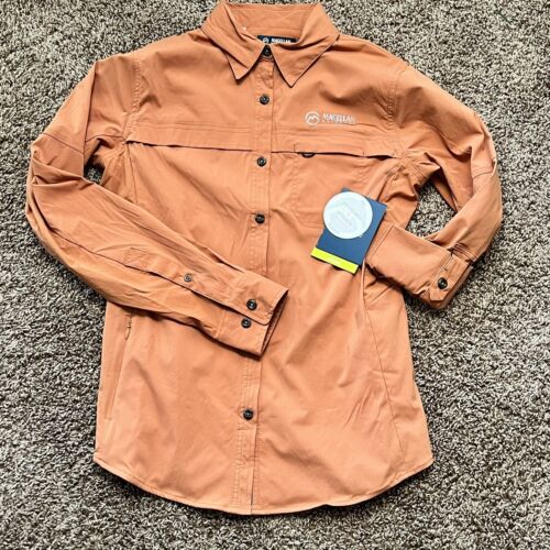 Magellan Outdoors Women's Size Small Pro Explore Trek Shirt LS Amber Brown NWT - Picture 1 of 9