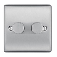 BG Nexus Brushed Steel Switches & Sockets Full Range Satin Chrome Grey Inserts