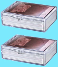 2 ULTRA PRO 50 COUNT CLEAR HINGED CARD STORAGE BOXES Case Holder Sports Trading