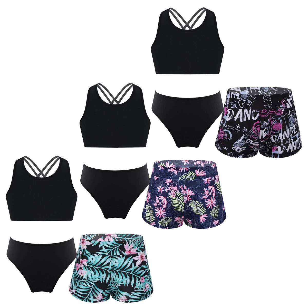Crop top and store shorts swimwear